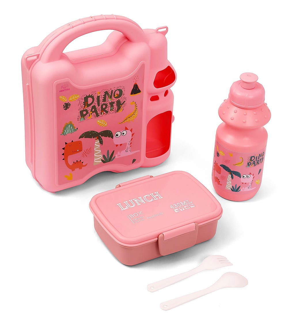 Dino Party Lunch Box & Water Bottle Set - (  3 in 1 )