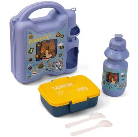 Fighting Bear Lunch Box & Water Bottle Set - (  3 in 1 )