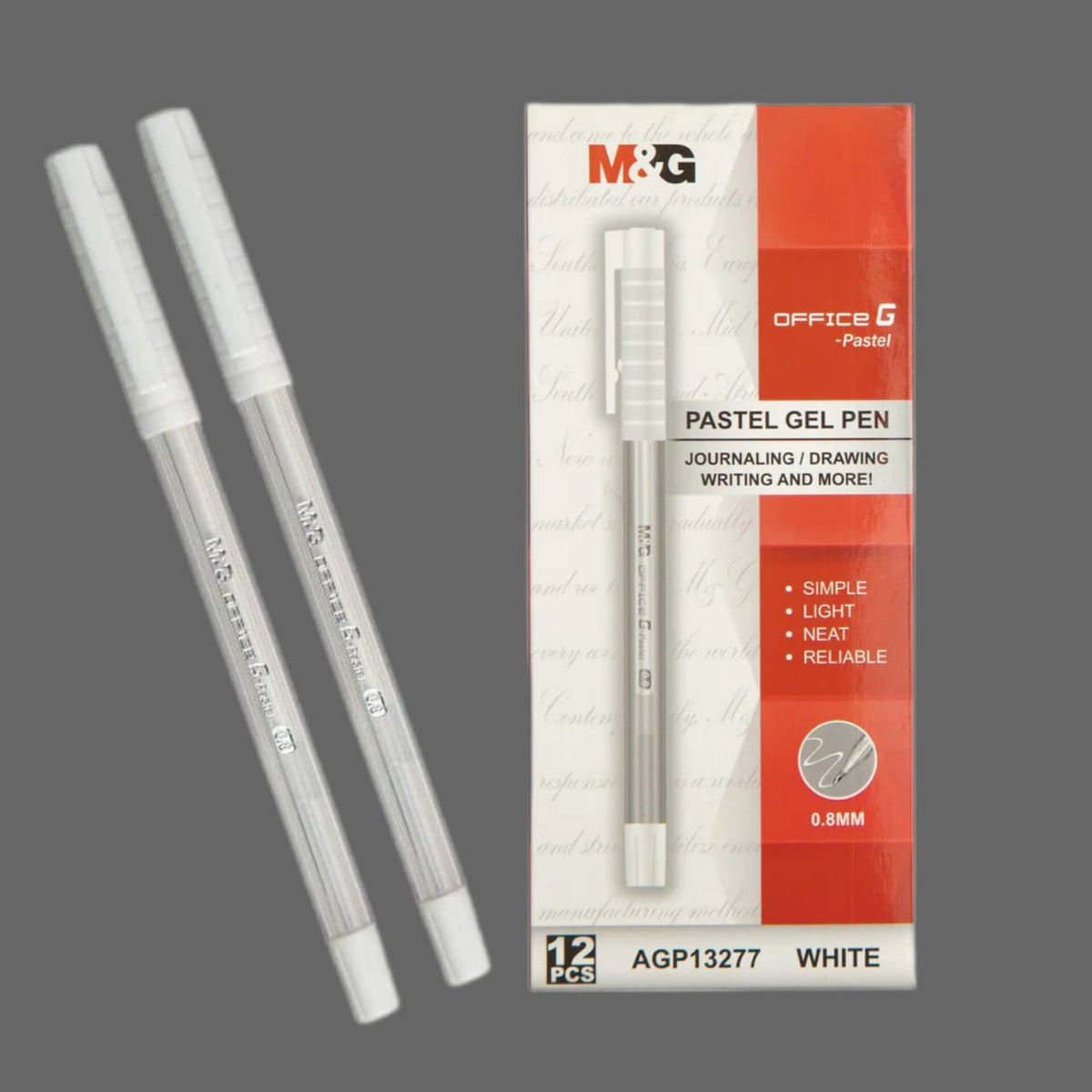 M&amp;G Office  Pastel White Ink Gel Pen