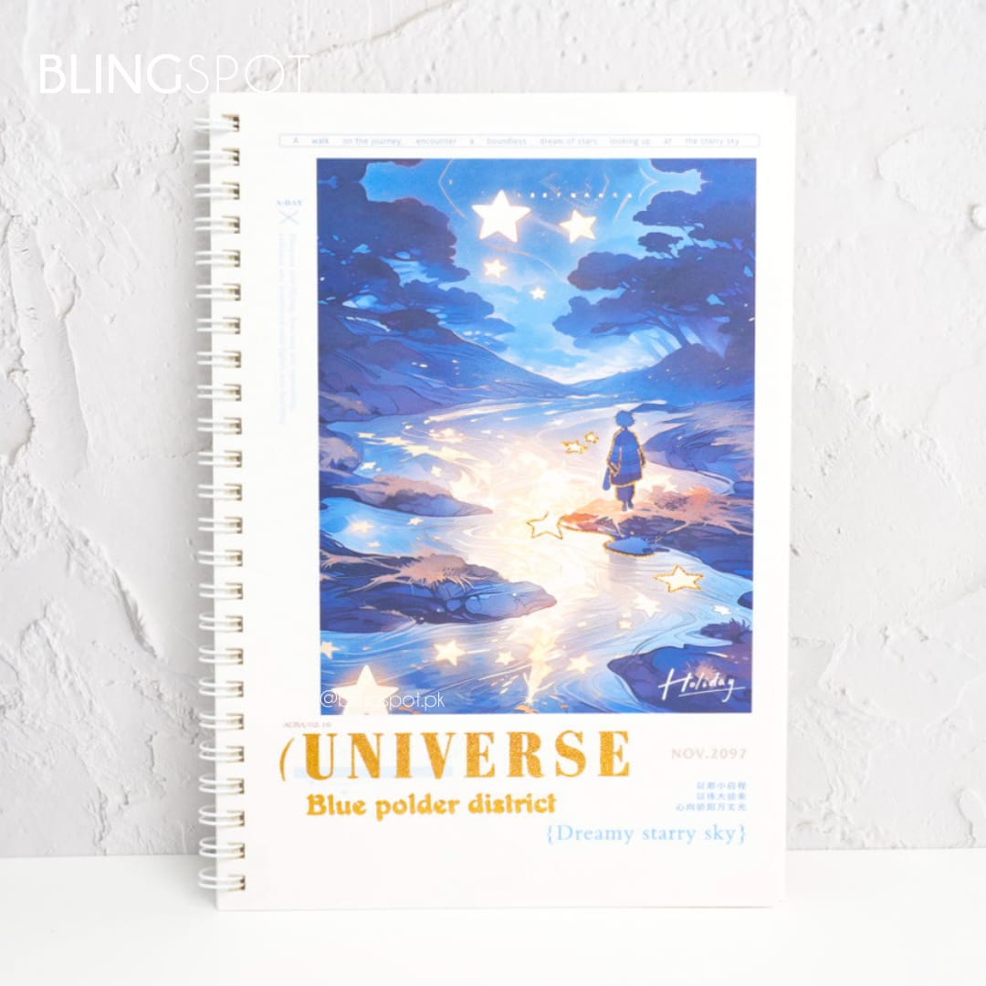 Universe Series Gold Foiled Spiral - Notebook / Journal