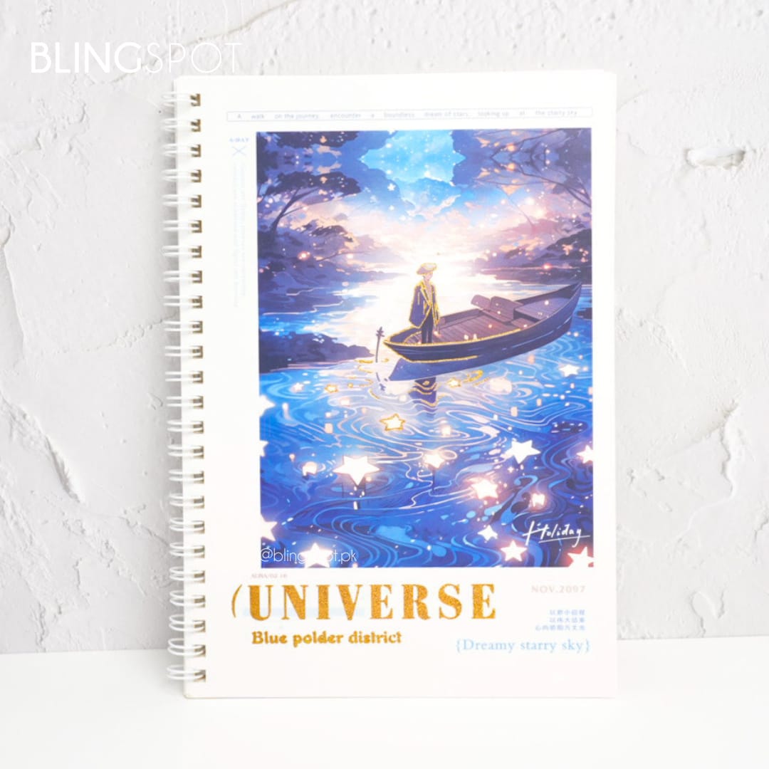 Universe Series Gold Foiled Spiral - Notebook / Journal
