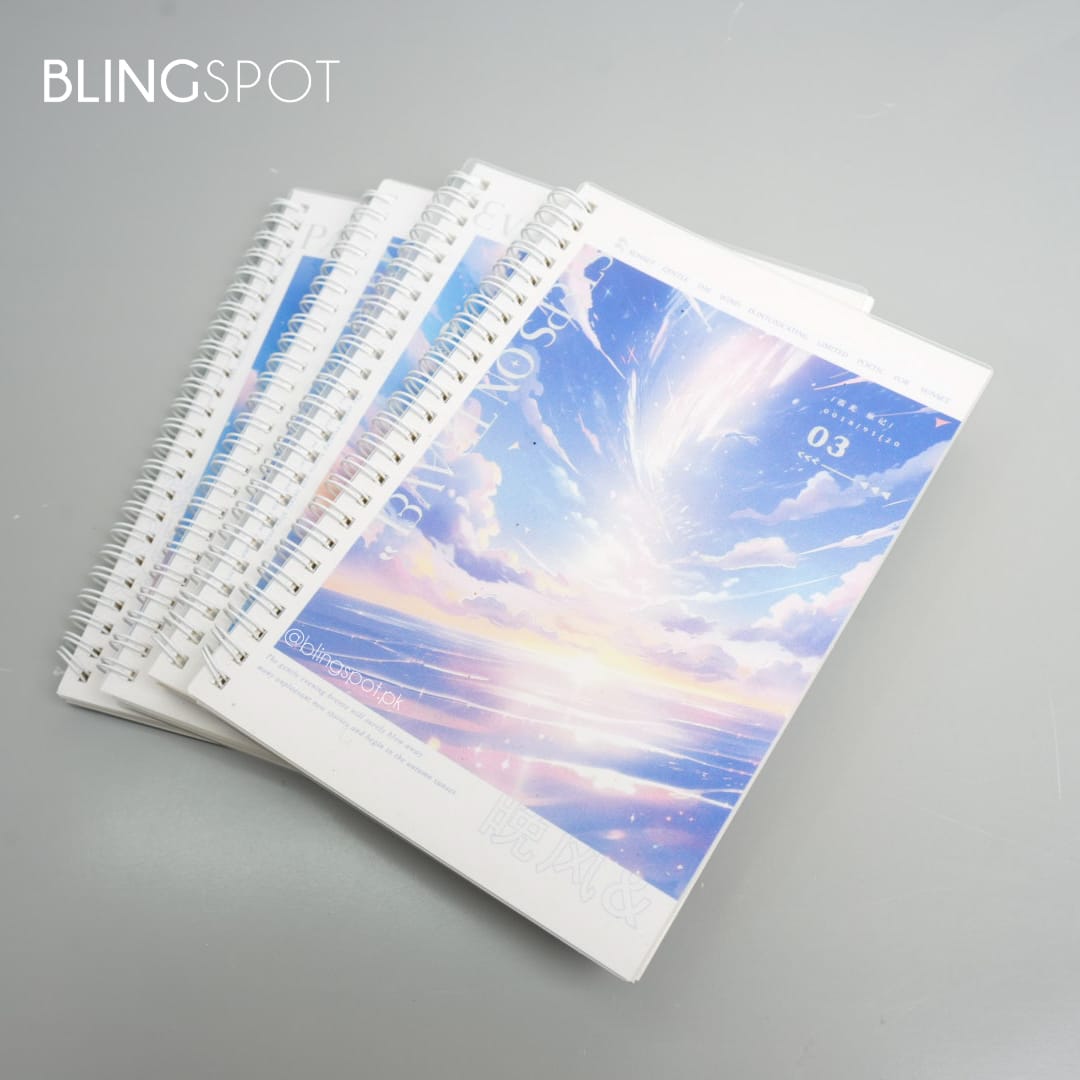 Evening Twilight Silver Foiled Spiral  - Notebook / Journal