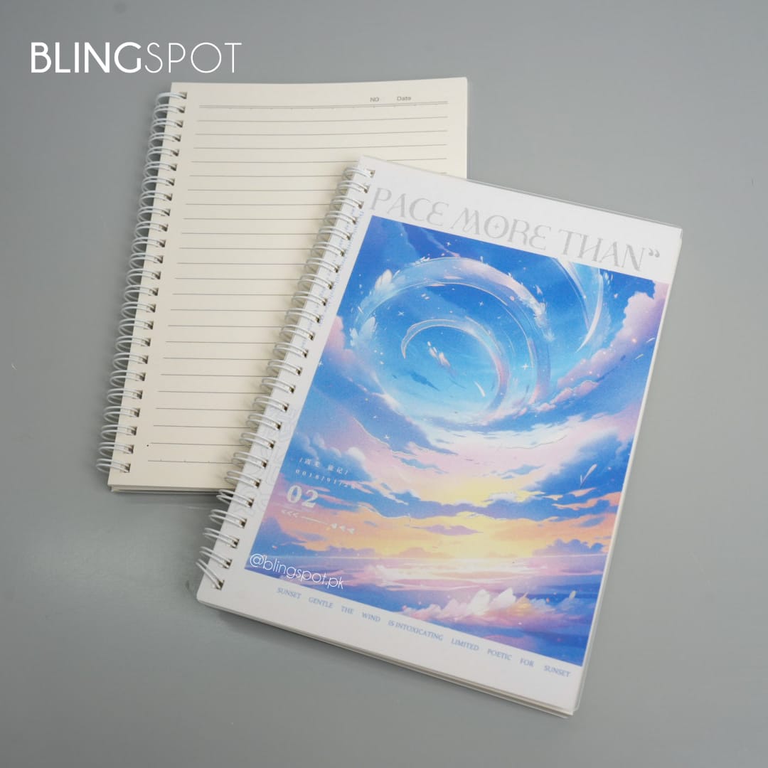 Evening Twilight Silver Foiled Spiral  - Notebook / Journal