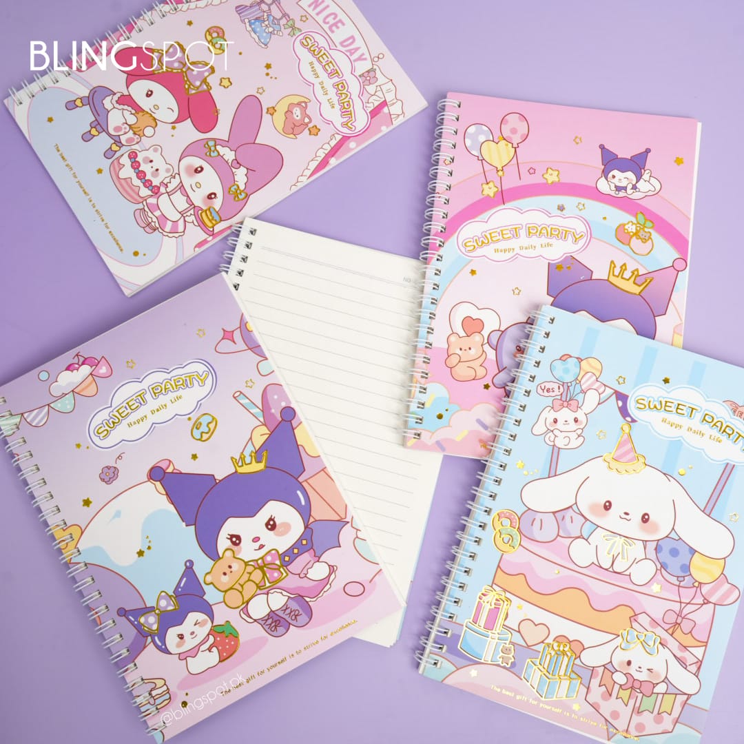 Sanrio Characters Gold Foiled Spiral - Notebook Journal