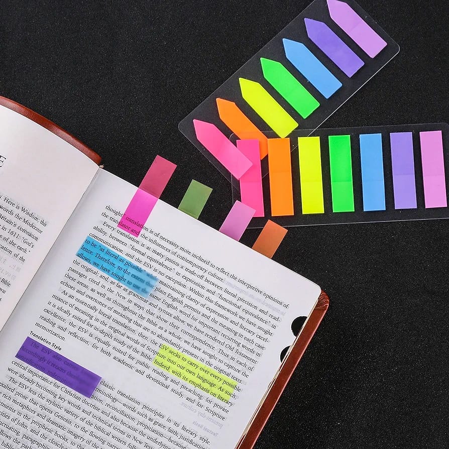 Aesthetic Stuff 1 Set Transparent Sticky Memo Pads Self-Adhesive Note Paper Stickers File Tabs Flags Colored Page Markers Labels for Students