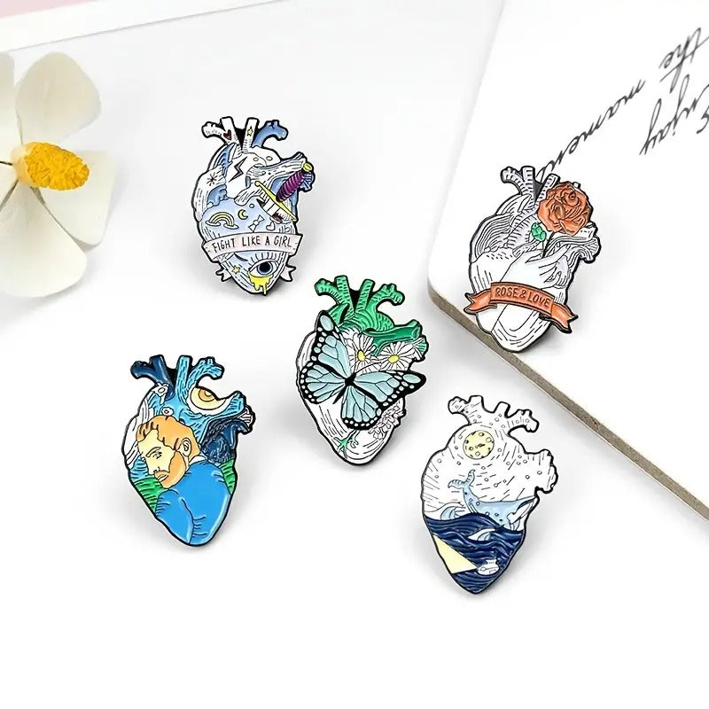 Artistic Nature Heart - Enamel Pin