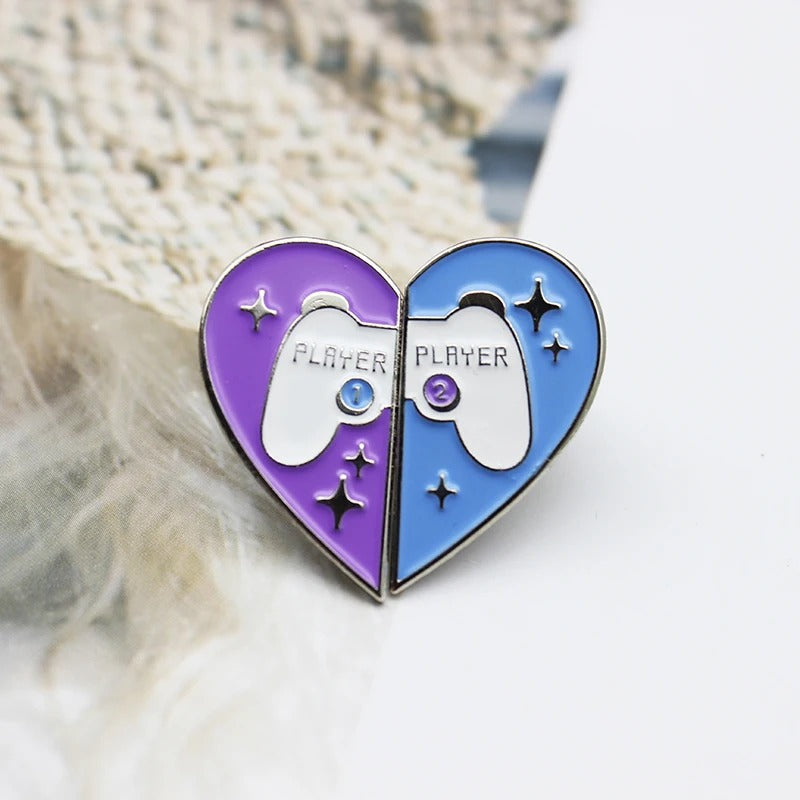 Game Player  - Enamel Pin Set Of 2