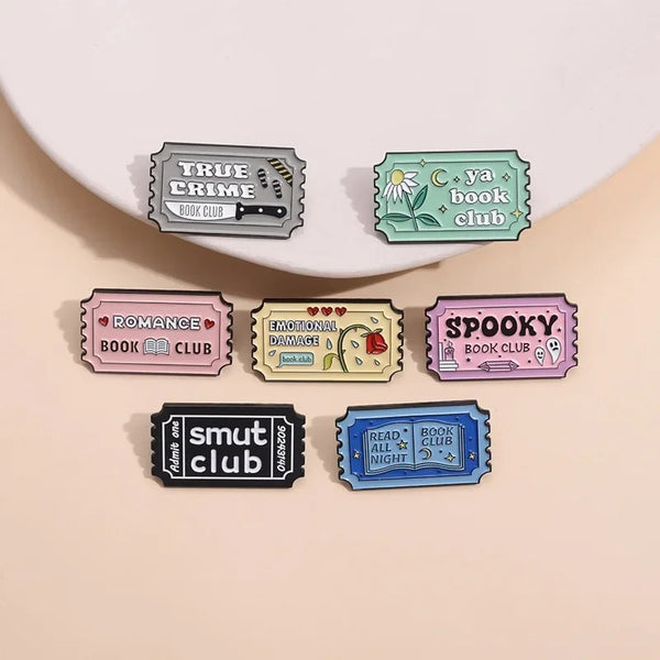 Spooky Book Club Ticket  - Enamel Pin