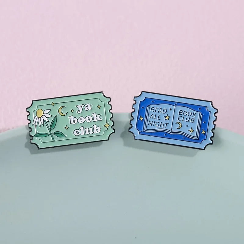 Spooky Book Club Ticket  - Enamel Pin