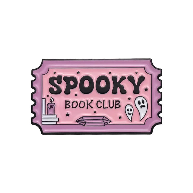 Spooky Book Club Ticket  - Enamel Pin