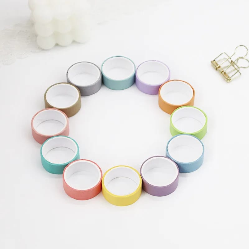 Macaron Colors 15mm*2m - Washi Tape Set Of 12