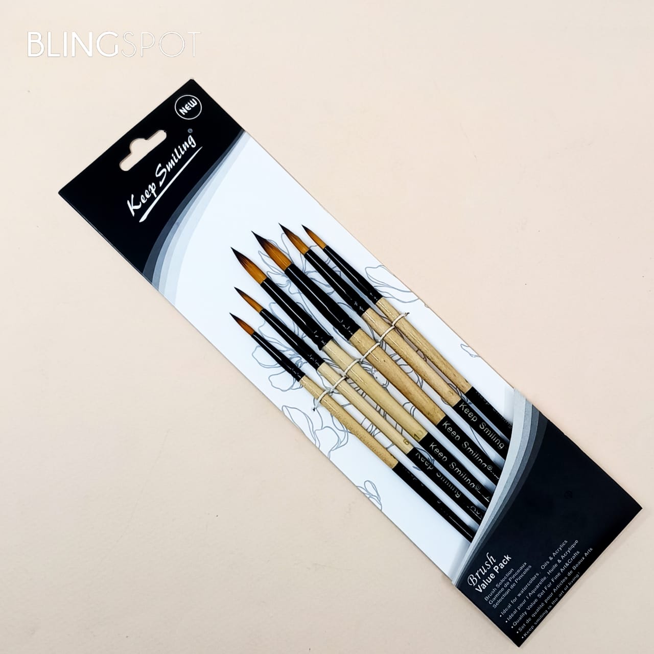 Keep Smiling Artist Brush Set Of 6 - Style 4