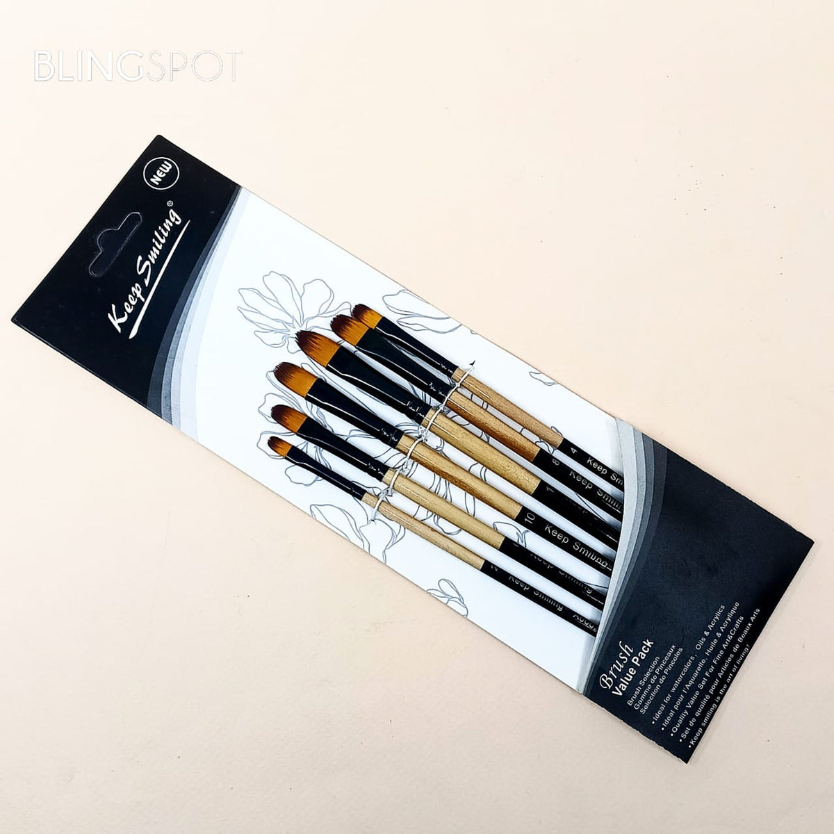 Keep Smiling Artist Brush Set Of 6 - Style 3