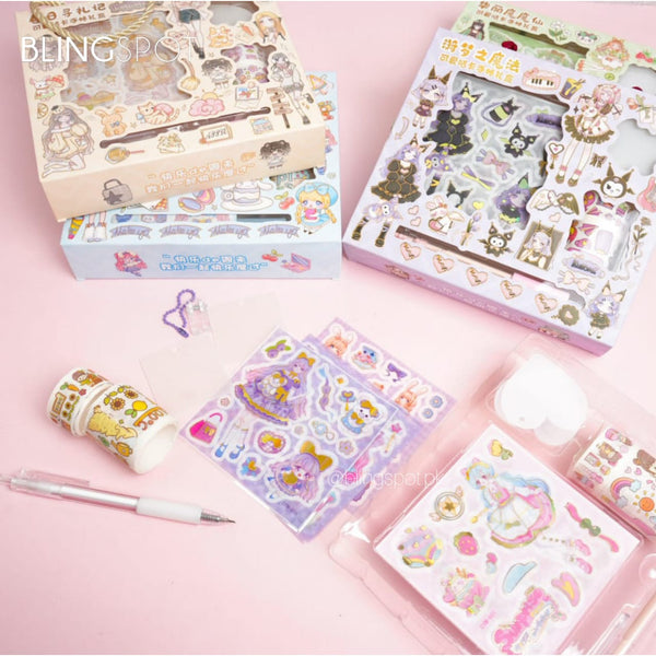 Kawai Washi Tape & Stickers Diy Keychain Box