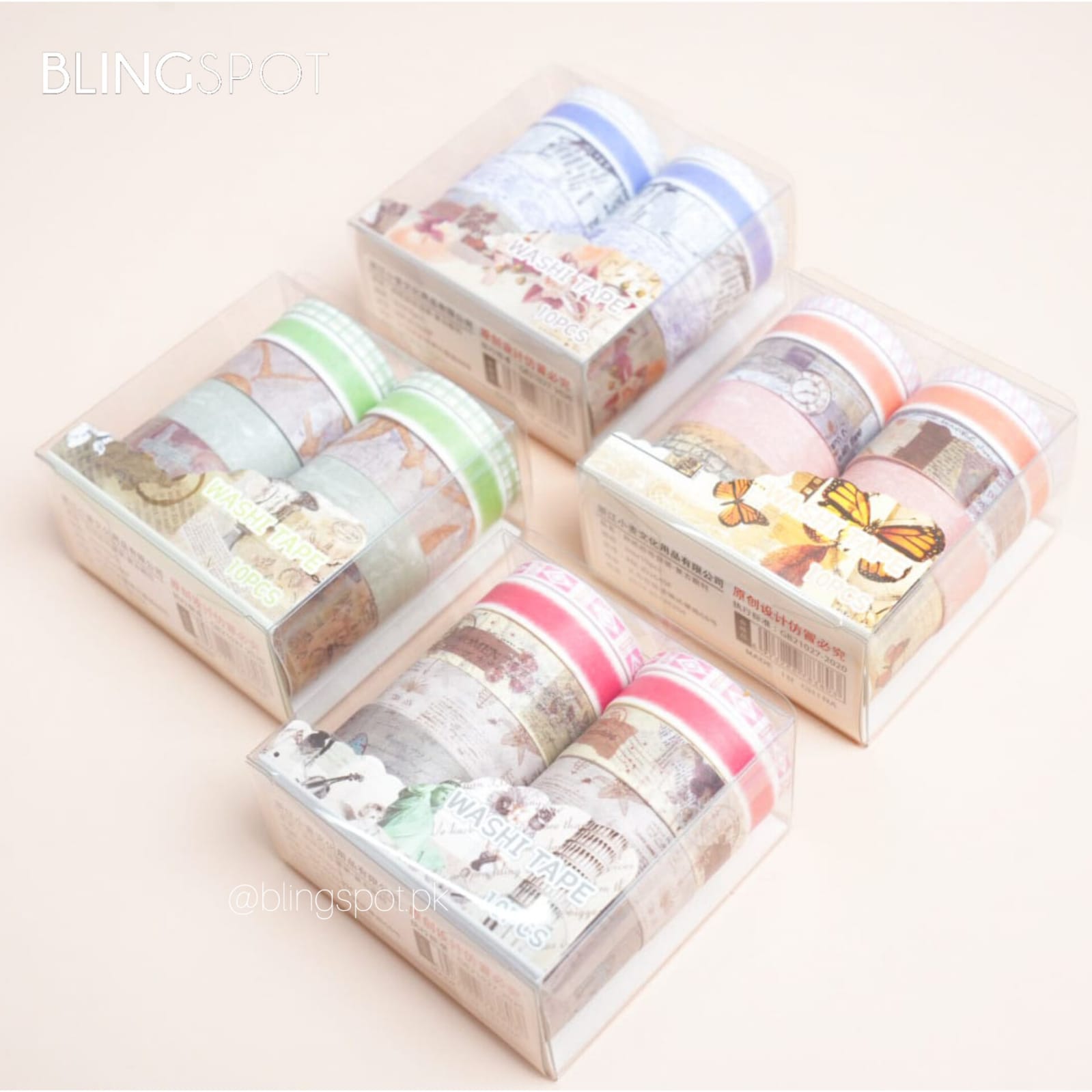 Retro Butterflies Washi Tape Set Of 10