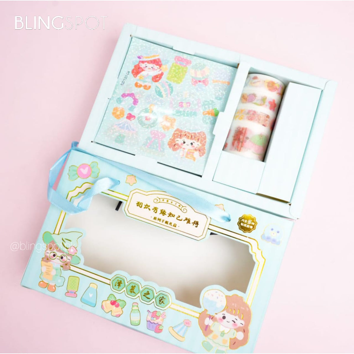 Kawai Cute Girl Shiny - Washi Tapes &amp; Stickers Box