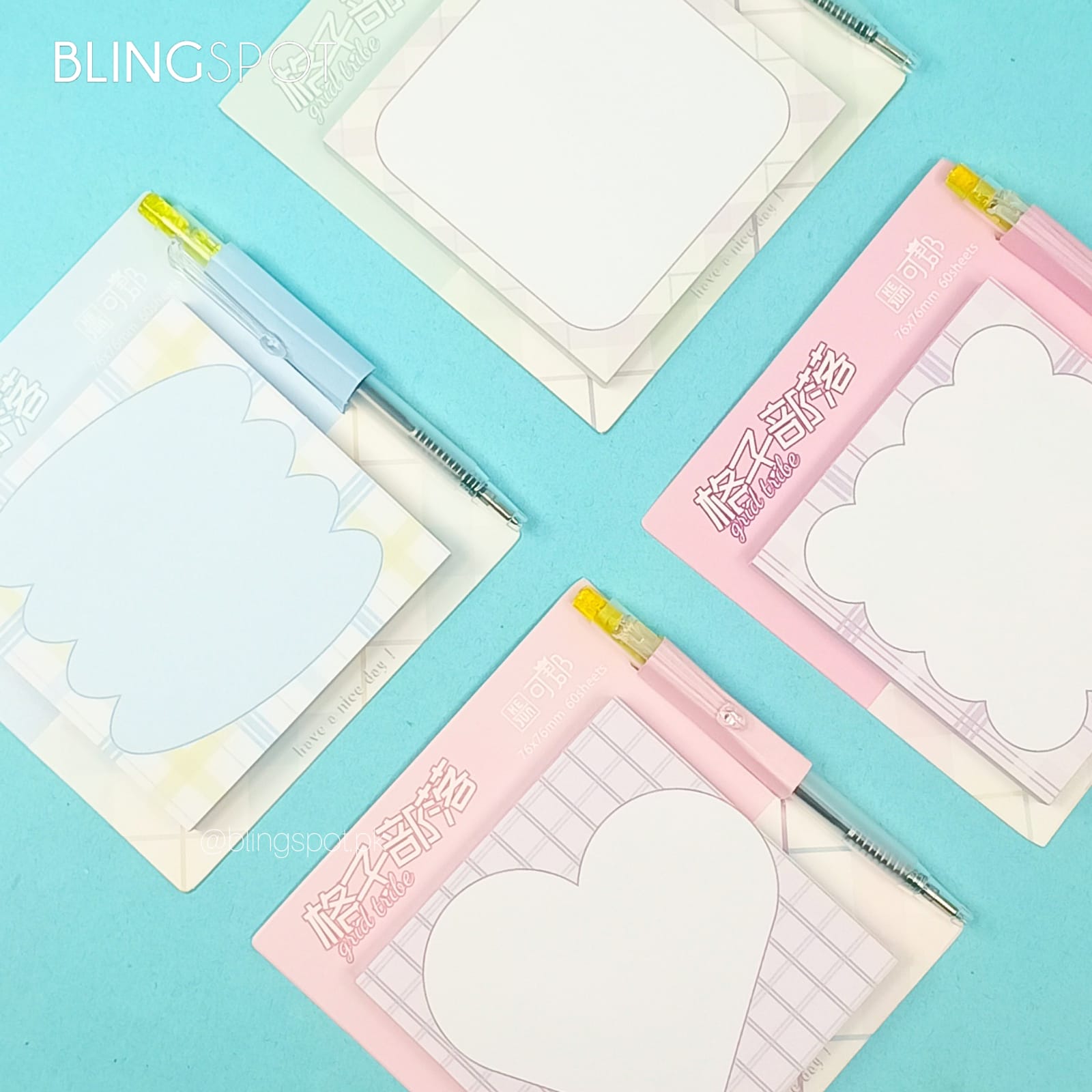 Lined Sticky Notes, Coloured Paper Notes, Mini Lined Pad, Sticky Notes,  Pink Sticky Notes, Blue Sticky Notes, Memo Pad, 80 Sheets 