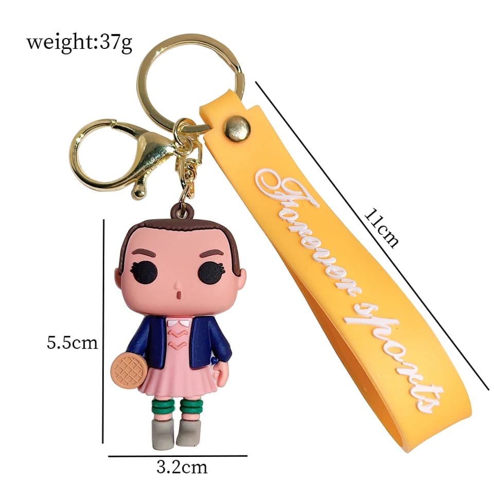Strangers Things Characters  Gold - Key Ring