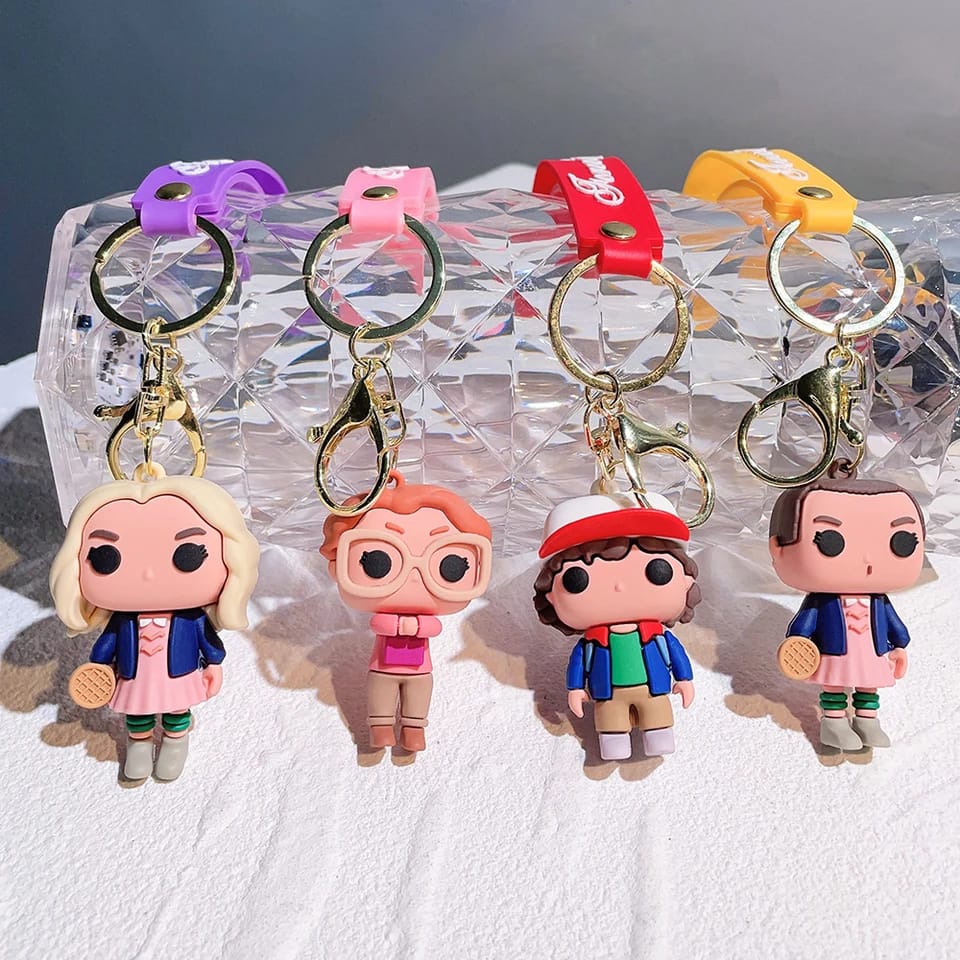 Strangers Things Characters  Gold - Key Ring