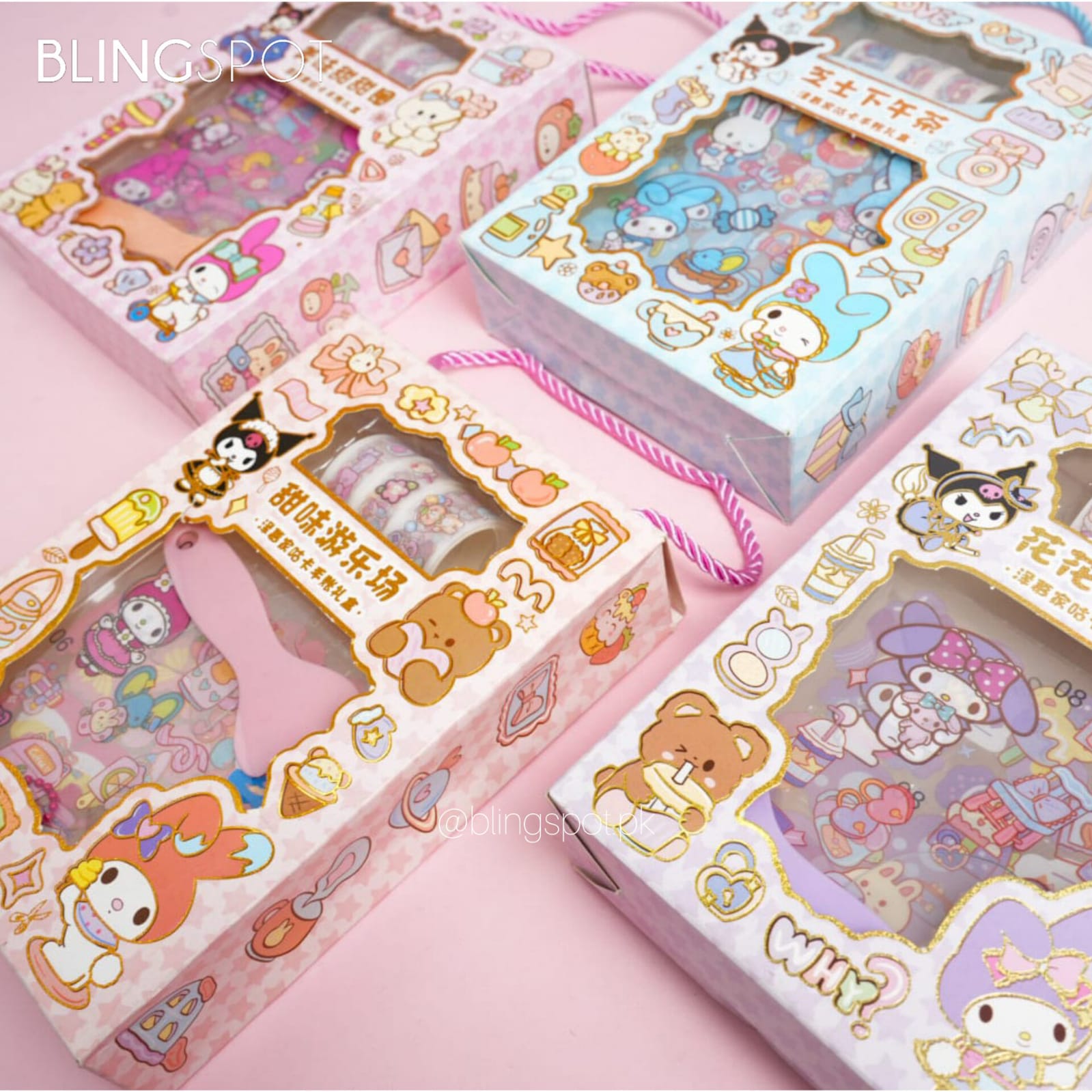 My Melody Kuromi Washi Tape & Stickers Diy Keychain Box