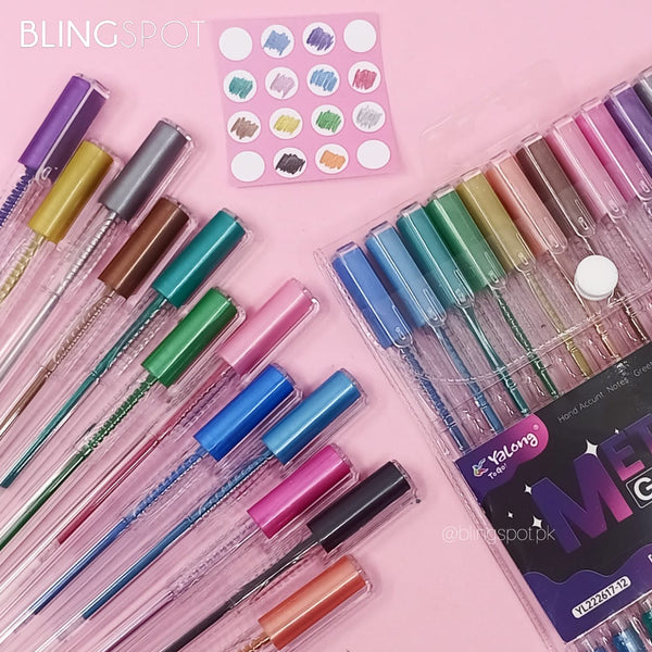 Metallic Colors - Gel Pen Set Of 6 / 12