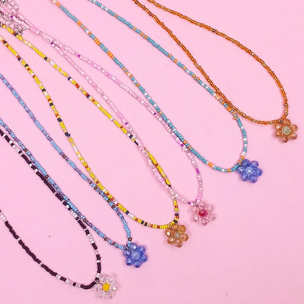 Flower Multi Beads Necklace - Style 2