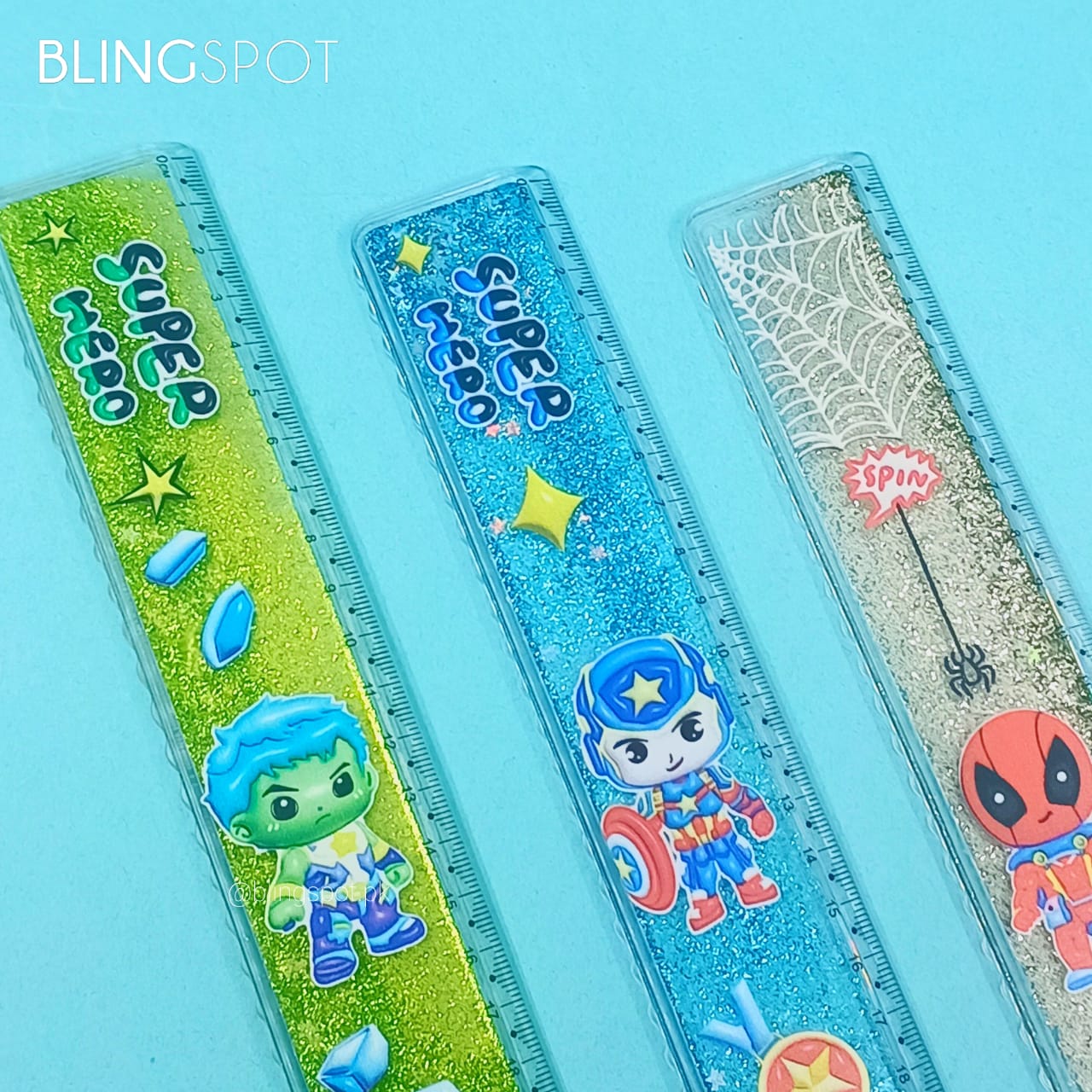 Super Heroes Glitter Water - Ruler