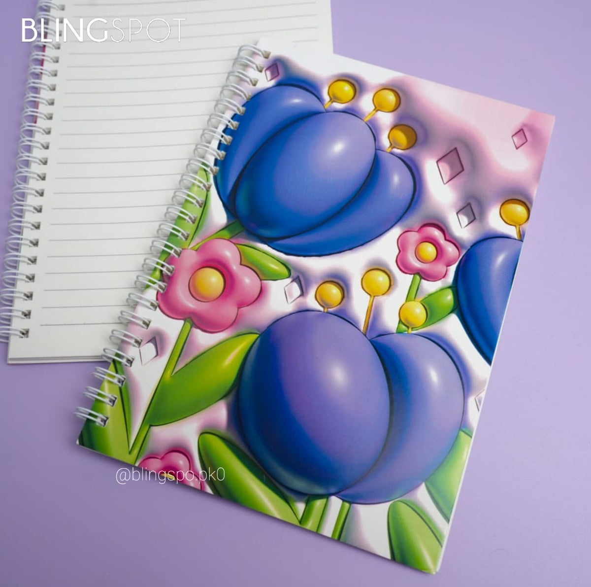 Happy Flowers Spiral - Notebook / Journal