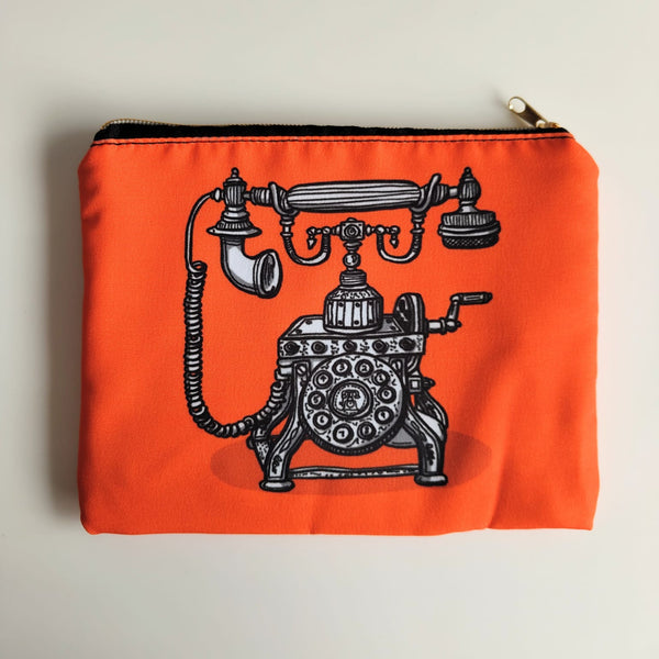 Retro Phone Orange - Pouch