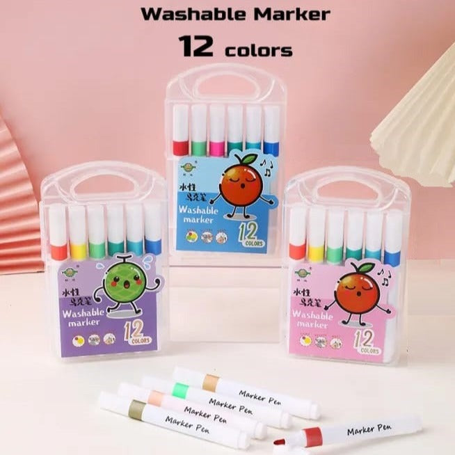 Washable Colors Markers - Set Of 12