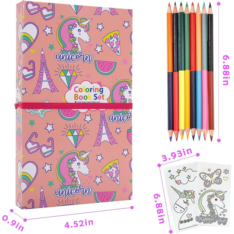 Unicorn Peach Coloring Book - Stationery Set