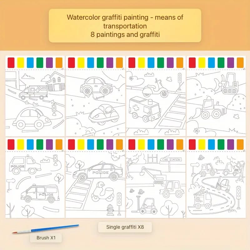 Paint With Water Watercolor  - Painting Set Of 8 Sheets