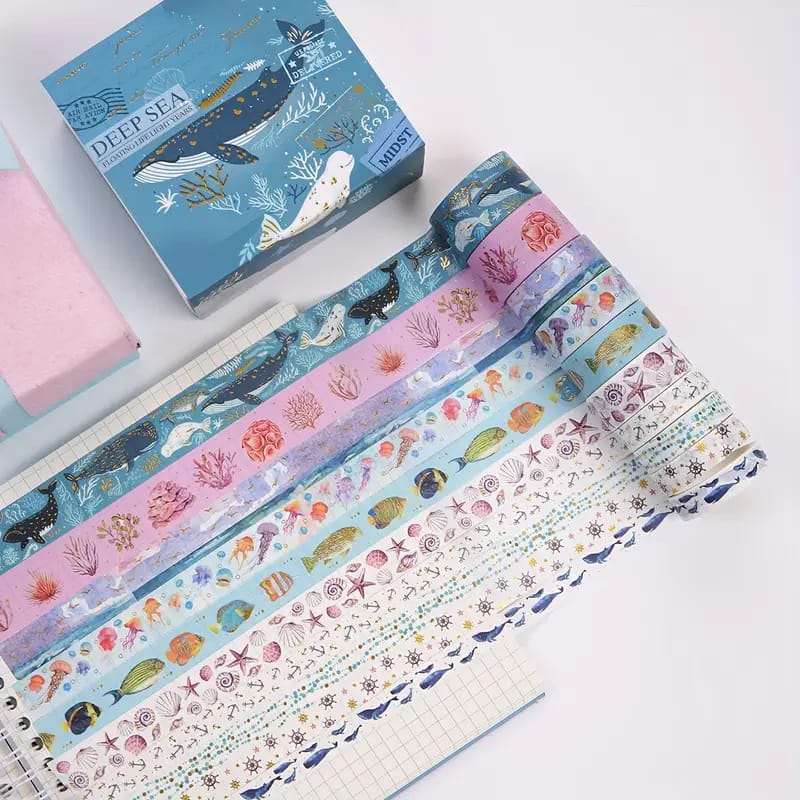 Deep Sea Gold Foiled - Washi Tape Set Of 10