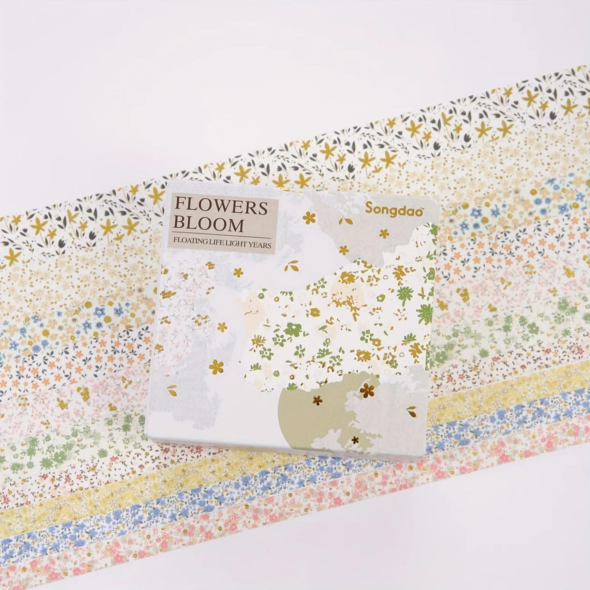 Flowers Bloom Gold Foiled - Washi Tape Set Of 10