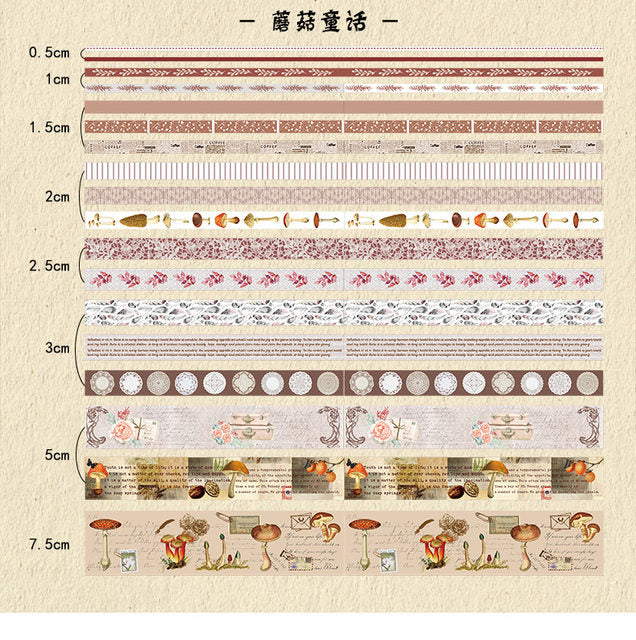 Mushroom Fairy Tale - Washi Tape Set Of 18