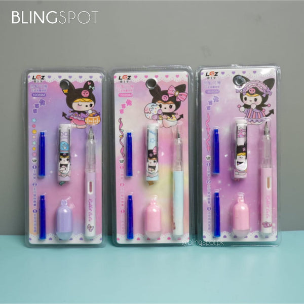 Kuromi - Erasable Fountain Ink Pen Set - The Blingspot Studio