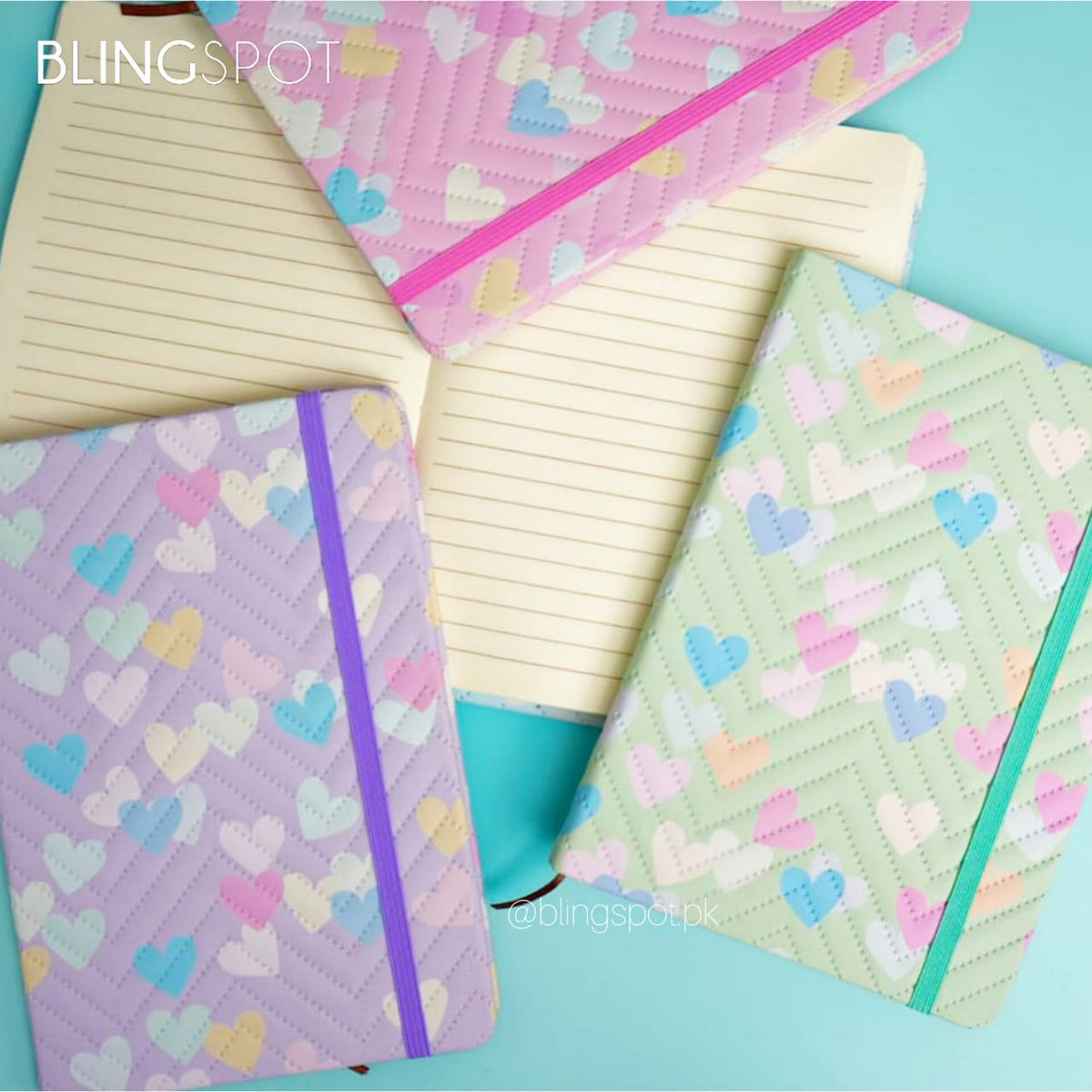 Colorful Hearts Cushioned - Journal