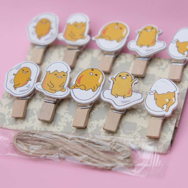 Chics Egg - Wooden Paper Clip Bookmark Set Of 10