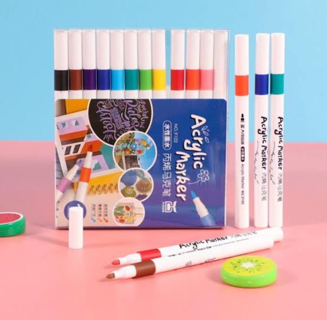 Acrylic Markers Artist Painting - Set Of 12