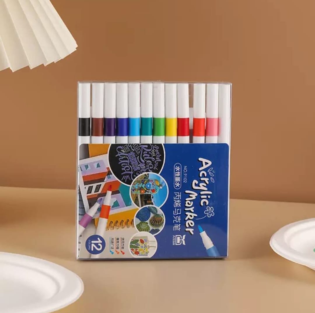 Acrylic Markers Artist Painting - Set Of 12