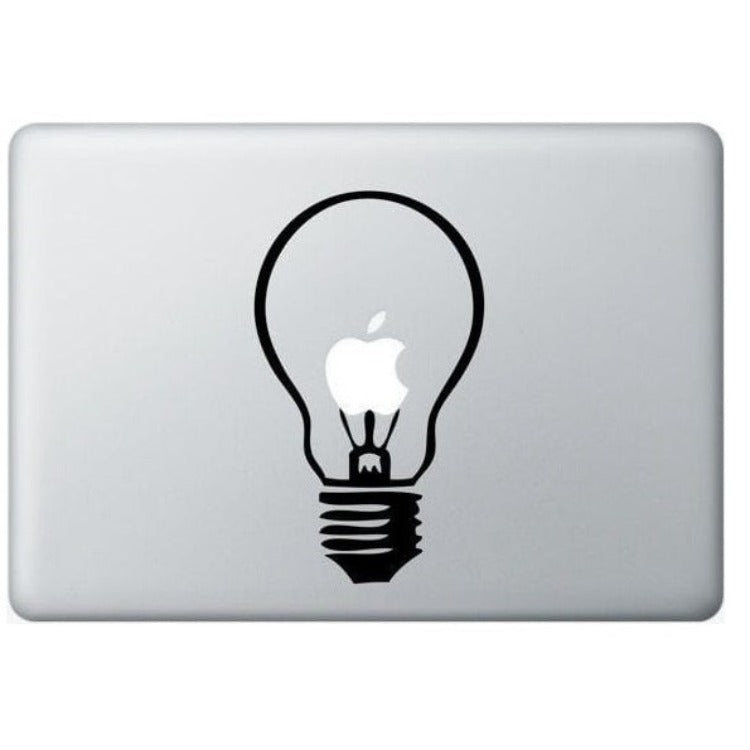 Light Up Bulb Apple Logo Laptop - Decals