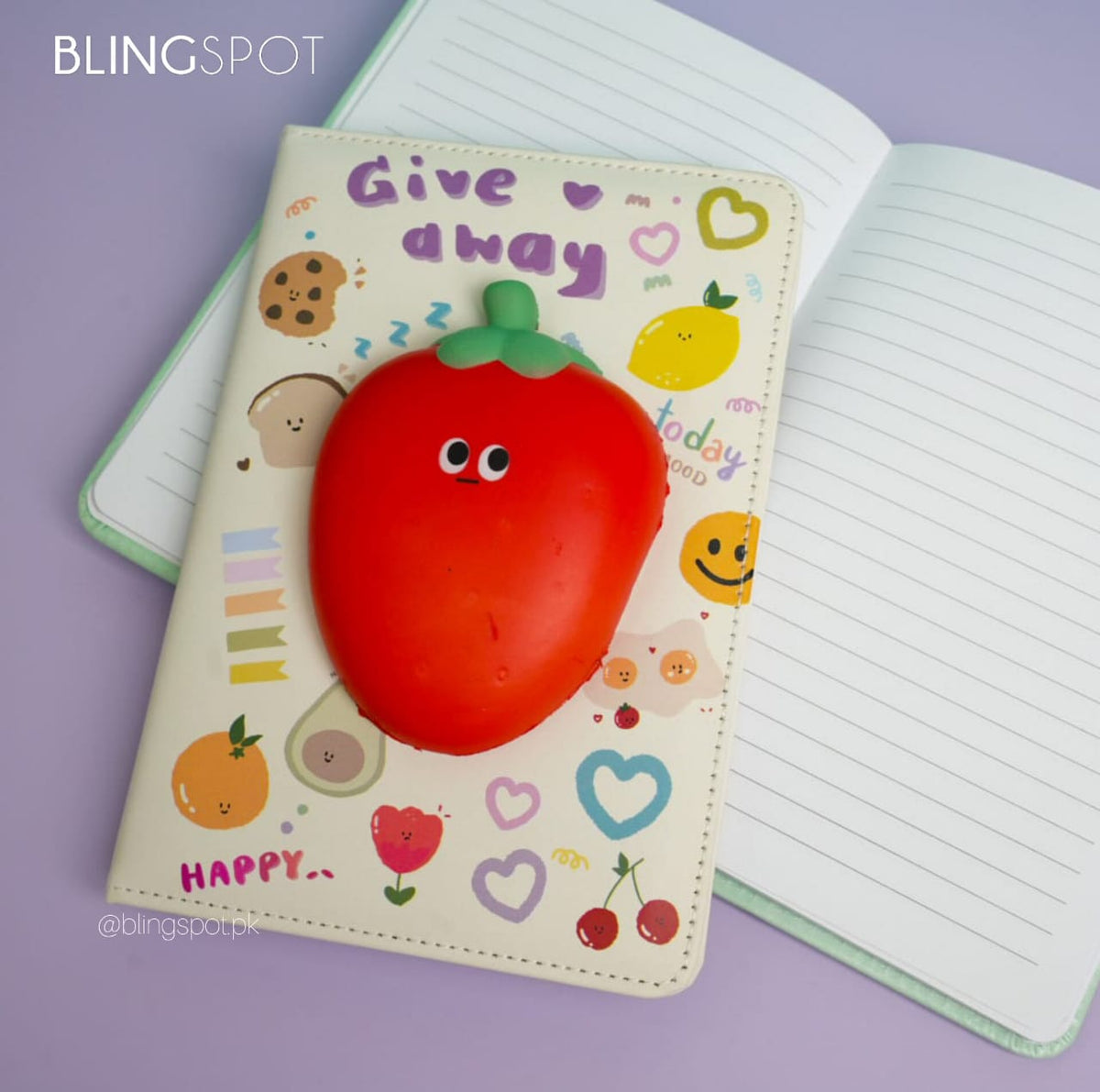 Strawberry Fruit Soft Cushioned Squishy Notebook / Journal