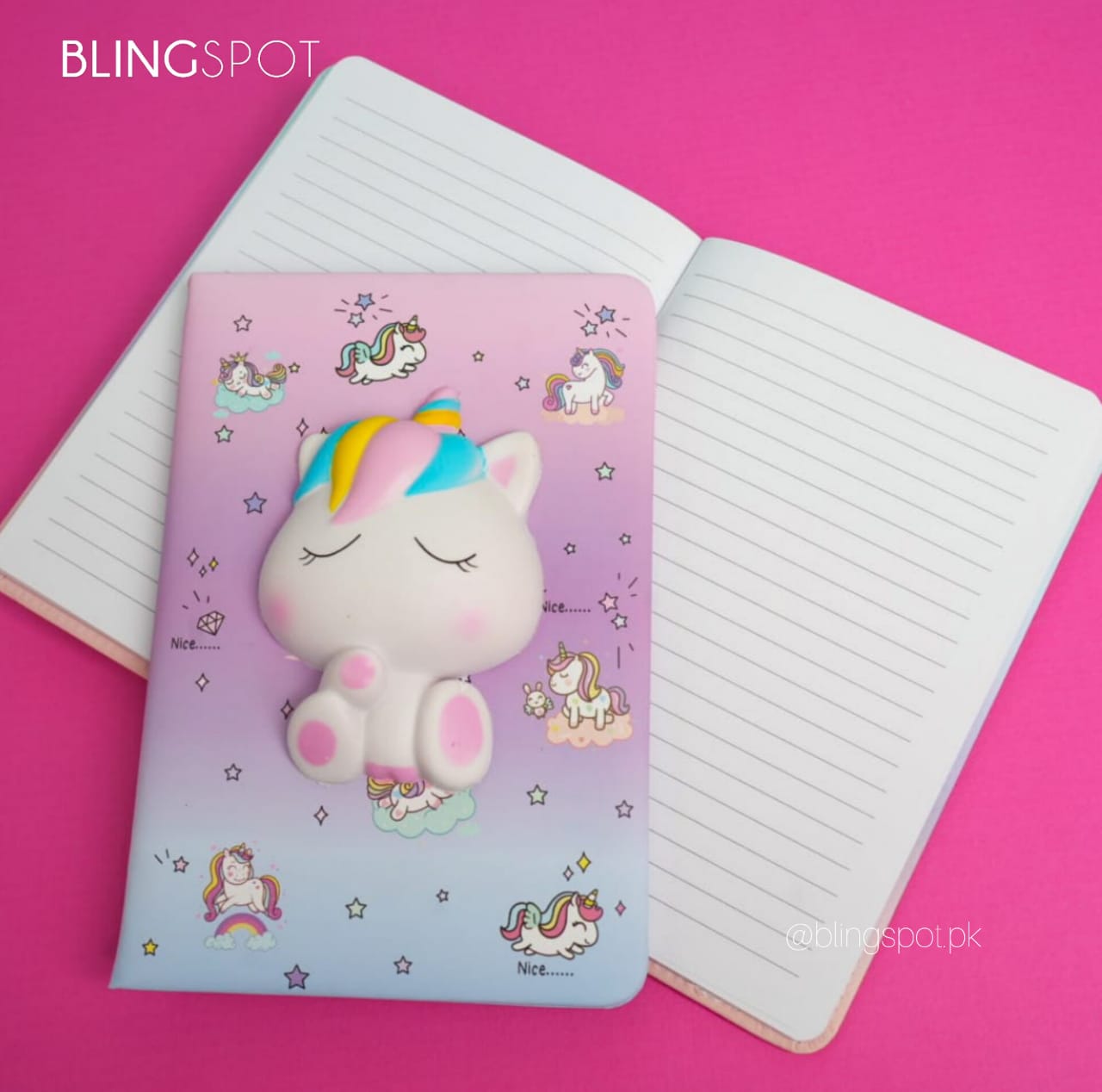 Unicorn Close Eye Cushioned Squishy Notebook / Journal