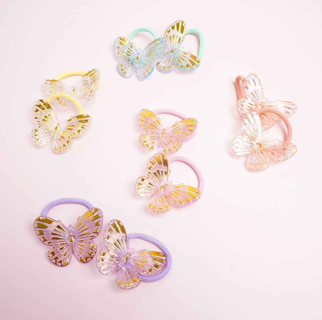 Butterfly Foiled  - Hair Tie Set of 2