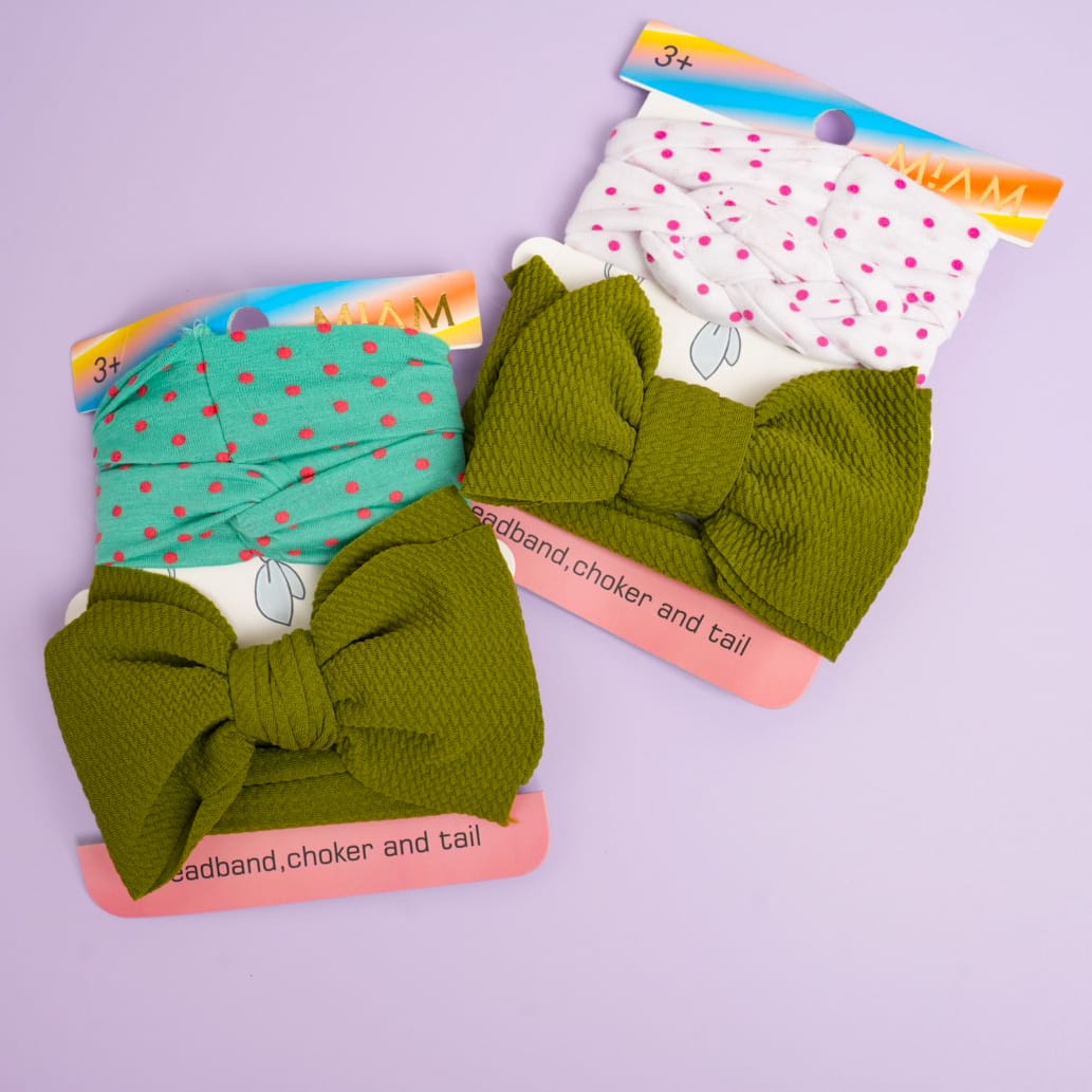 Colorful Bows Series  Headwrap Set of 2 - Style 8