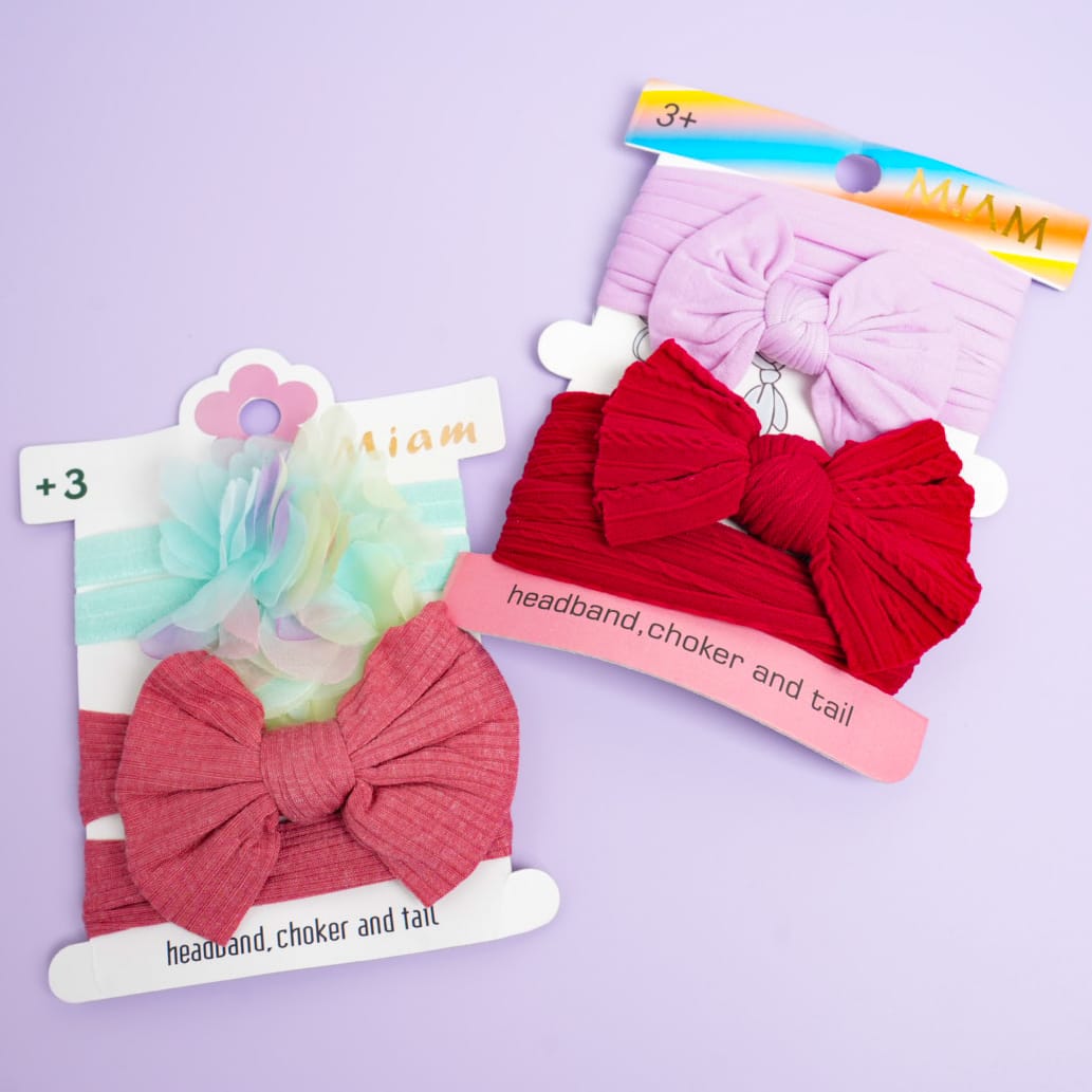 Colorful Bows Series  Headwrap Set of 2 - Style 6