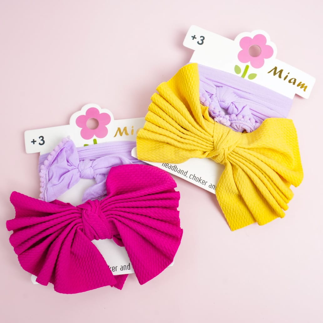 Colorful Bows Series  Headwrap Set of 2 - Style 3