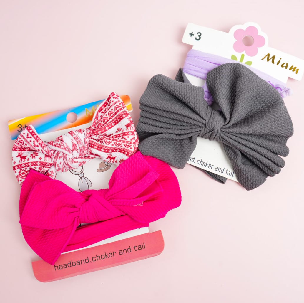 Colorful Bows Series  Headwrap Set of 2 - Style 2