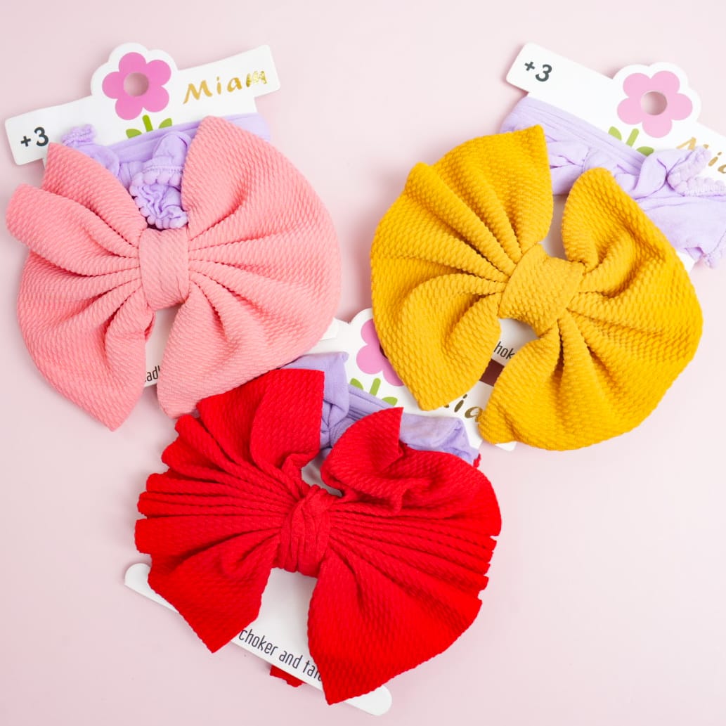 Colorful Bows Series  Headwrap Set of 2 - Style 1