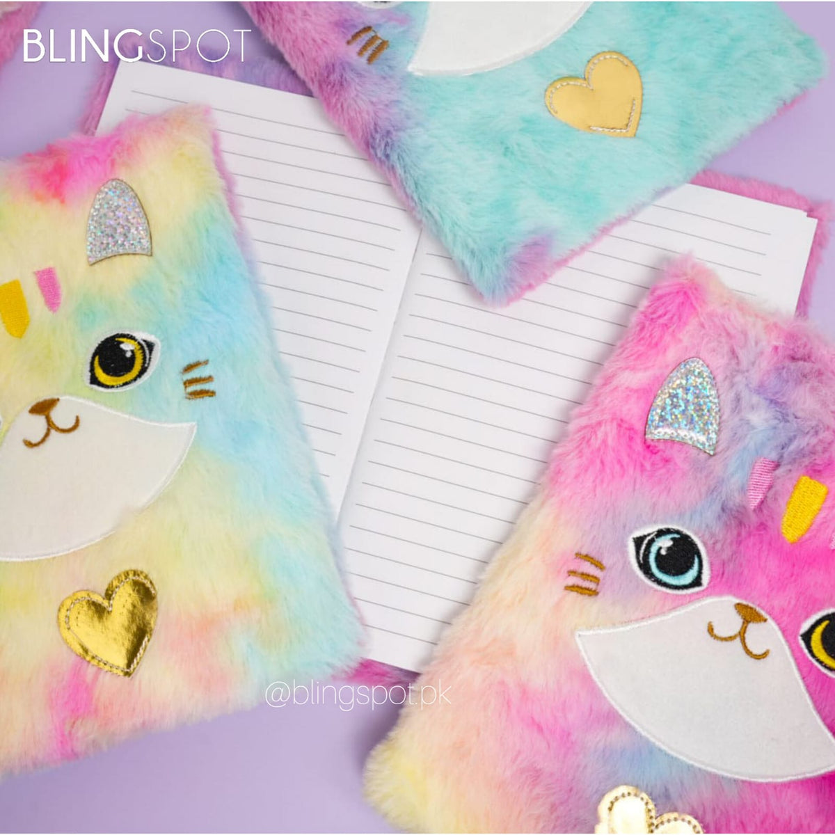 Rainbow Cat Foiled - Fluffy Journal